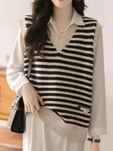StyleCast Women Striped Sweater Vest