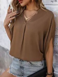 StyleCast V-Neck Casual Shirt Style Top