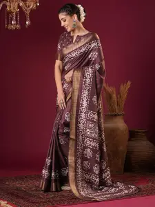 Anouk Floral Printed Zari Sungudi Saree