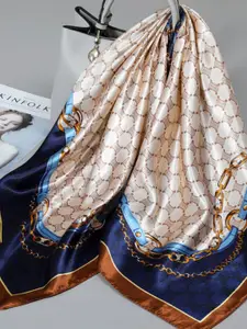 QUECY Women Printed Silk Scarf