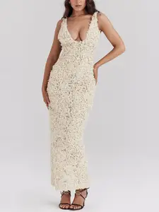 StyleCast x Revolte Women V-neck Maxi Bodycon Dress