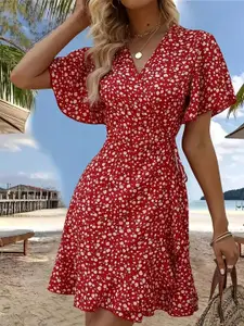 StyleCast Floral Fit & Flare Mini Dress