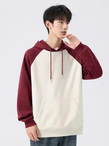 StyleCast x Revolte Men Colourblocked Hood Pullover Sweatshirt