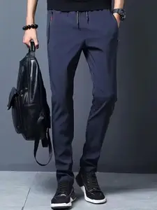 StyleCast x Revolte Men Slim Fit Pleated Chinos Trousers