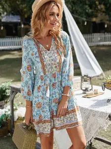 StyleCast Women Floral Print A-Line Mini Dress