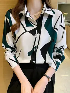 StyleCast Women Spread Collar Abstract Printed Casual Shirt