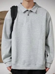 StyleCast x Revolte Men Shirt Collar Sweatshirt