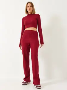 BIANCO LUCCI Crop Top With Trousers Co-Ords