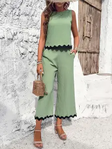 StyleCast Women Round Neck Top & Palazzos Co-Ords