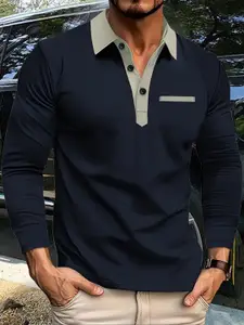 StyleCast x Revolte Men Solid Polo Collar T-shirt