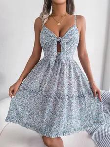 all about you Floral Print Fit & Flare Midi Dress