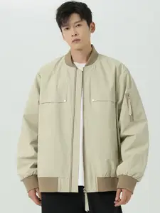 StyleCast x Revolte Men Stand Collar Solid Casual Windcheater Jacket