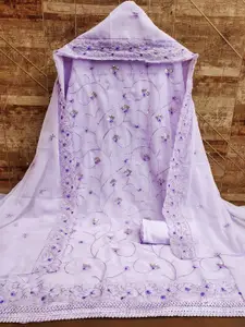 Panzora Floral Embroidered Sequinned Georgette Unstitched Dress Material