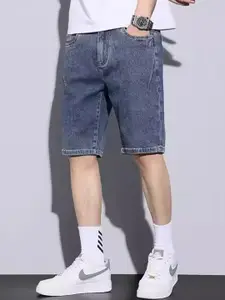 StyleCast Men Mid-Rise Cotton Denim Shorts