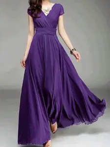 StyleCast V-Neck Short Sleeves Gown Maxi Dress