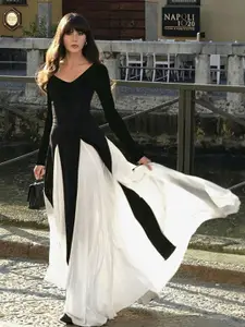 StyleCast x Revolte Monochrome Formal Maxi Dress