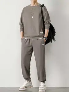 StyleCast x Revolte Brown Round Neck Tracksuit