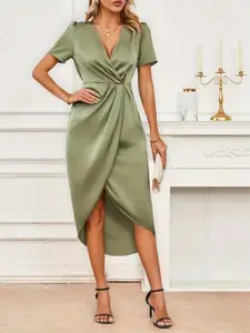 StyleCast Solid Wrap Dress