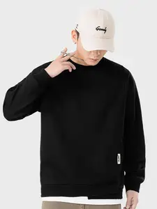 StyleCast x Revolte Men Cotton Solid Round Neck Sweatshirt