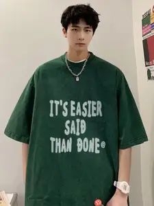 StyleCast Men Typography Printed Round Neck Pure Cotton Oversized T-shirt