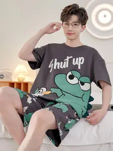 StyleCast Printed Pure Cotton T-Shirt & Shorts Co-Ords