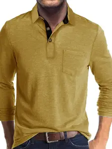 StyleCast x Revolte Men Solid Polo Collar Cotton T-shirt