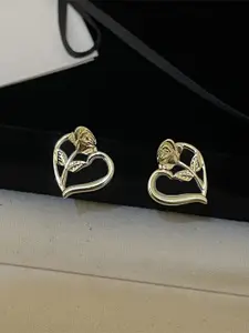 KRENOZ Gold-Plated Heart Shaped Studs