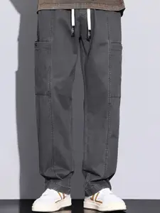 StyleCast x Revolte Men Straight Fit Mid-Rise Cargos Trousers