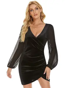 StyleCast Black V-Neck Bodycon Mini Dress