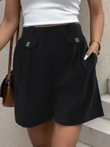KPOP Women Regular Fit Mid-Rise Regular Shorts