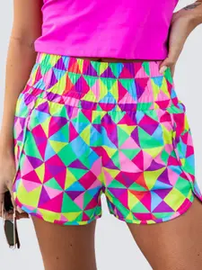 StyleCast Women Geometric Printed Regular Fit Mid-Rise Shorts