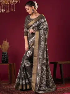 Anouk Batik Printed Zari Sungudi Saree