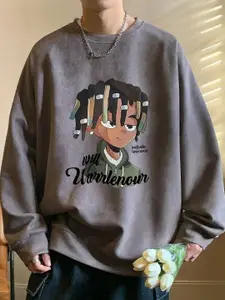 StyleCast x Revolte Men Graphic Printed Round Neck Sweatshirt