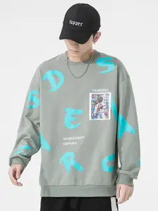 StyleCast x Revolte Men Cotton Graphic Printed Round Neck Sweatshirt