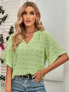StyleCast Self Design Flared Sleeves Top