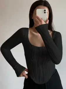 StyleCast x Revolte Women Solid Round Neck Top