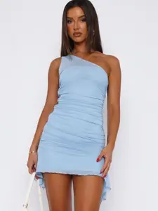 StyleCast Solid Blue Mini Bodycon Dress
