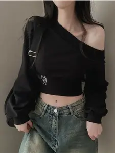 StyleCast One Shoulder Crop Top