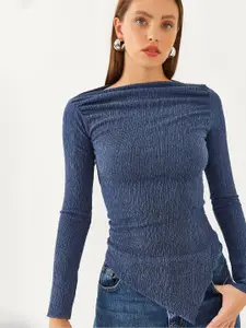 BIANCO LUCCI Solid Regular Fitted Top