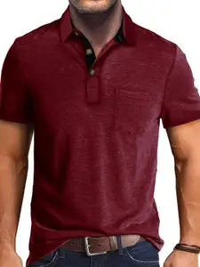 StyleCast x Revolte Men Solid Polo Collar T-shirt