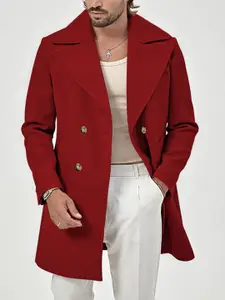 StyleCast x Revolte Men Mandarin Collar Long Sleeves Overcoat