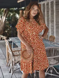 StyleCast Women Animal Print A-Line Midi Dress