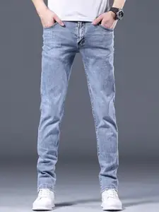 StyleCast x Revolte Men Skinny Fit Mid-Rise Light Fade Jeans