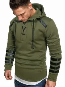 StyleCast x Revolte Men Solid Hooded Sweatshirt