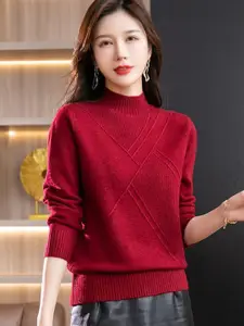 StyleCast Women Self Design Turtle Neck Pullover Sweater