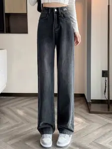 StyleCast Women Straight Fit High-Rise Light Fade Jeans