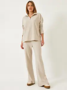 BIANCO LUCCI Ribbed T-Shirt & Trousers Co-Ords