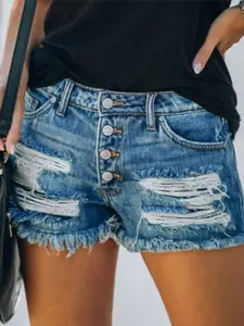 StyleCast Women Denim Mid-Rise Shorts