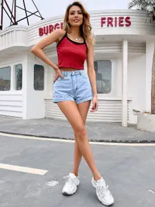 StyleCast Women Blue Slim Fit Low Distress Light Fade Jeans