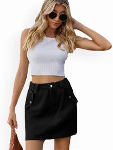 StyleCast A-Line Denim Mini Skirts